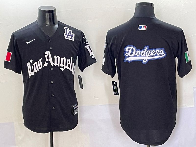 Men Los Angeles Dodgers Blank Black Five generations Joint Name 2025 Nike MLB Jersey style 20